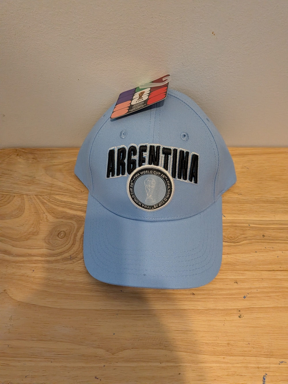 Argentina Light Blue Fan Baseball Cap with World Cup Crest